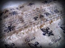 French Inspired Paris Hand Stamped Trim Linen - Set Of 3 1 small