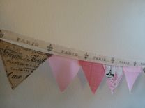 French Inspired Paris Hand Stamped Trim Linen - Set Of 3 3 small