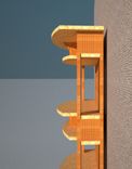 Bookcase With Curved Double Shelves 3 small