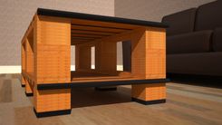 Tiger Stripe Coffee Table In 1x2 Block Style 4 small