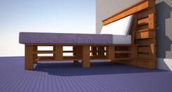 Full W 15 Block Headboard & Block Feet 2 small