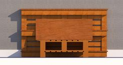 Full W 15 Block Headboard & Block Feet 3 small