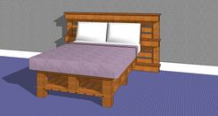 Full W 15 Block Headboard & Block Feet 1 small
