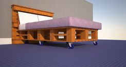 Full W 12 Block Headboard And Casters 1 small