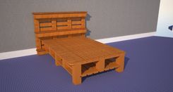 Full Size Platform W 12 Block Headboard 3 small