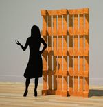 Shoji Screen Panel With Accent Blocks 1 small