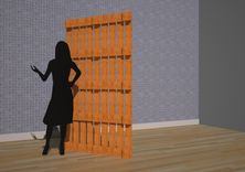 Shoji Screen Panel With Accent Blocks 4 small
