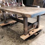 Rustic Trestle Dining Table 4 small