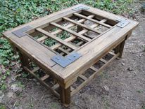 Coffee Or Accent Rustic Table Made From Old Weathered Cedar Gate 1 small