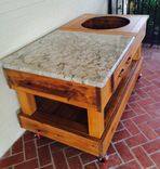 Cypress Bbq And Smoker Work Tables With Drawer & Cut Out For All Models Of Green Egg Grills 6 small