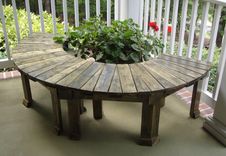 46 Inch Wide Pine And Spruce Hand Crafted Fan Bench Or Table For Inside Or Porch Use 3 small
