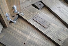 46 Inch Wide Pine And Spruce Hand Crafted Fan Bench Or Table For Inside Or Porch Use 6 small