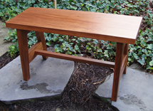 Solid Mahogany Bench Seat Or Accent Table In A Contemporary Style. 1 small