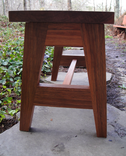 Solid Mahogany Bench Seat Or Accent Table In A Contemporary Style. 4 small
