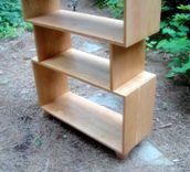 Solid Cherry Mid Century Bookcase Or Room Divider With Extra High Bottom Shelf Custom Made 2 small