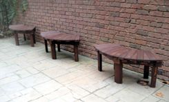 36 Inch And 46 Inch Stained Or Natural Solid Cypress Fan Bench For Year Round Indoor Or Outdoor Use 3 small