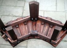 36 Inch And 46 Inch Stained Or Natural Solid Cypress Fan Bench For Year Round Indoor Or Outdoor Use 5 small