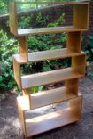 Solid Cherry Mid Century Bookcase Or Room Divider With Extra High Bottom Shelf Custom Made 1 small