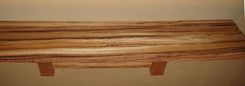 35 Inch Wall Shelf Made From Exotic Zebrawood And Tiger Maple 2 small