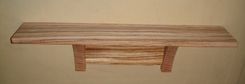 35 Inch Wall Shelf Made From Exotic Zebrawood And Tiger Maple 4 small