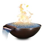 31 Inch Taza Moreno Hand Hammered Copper Fire And Water Bowl 1 small