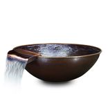 31 Inch Taza Moreno Hand Hammered Copper Fire And Water Bowl 4 small