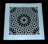 Damask Moroccan Tile Pattern Mylar Stencil - Laser Cut 1 small
