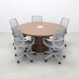 Modern Round Shape Custom Conference Table, Laminate Top - Newton Meeting Table 3 small