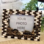 Black And White Check Picture Frame Masculine Picture Frame Fishing Outdoor Theme 1 small