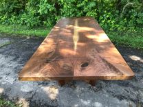Contemporary Live Edge Walnut Dining Table 4 small