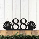 Personalized Seashell Metal House Number Sign, Outdoor Tropical Beach Cottage Decor, Coastal Shore Address Plaque, Cute Nautical Wall Art 1 small