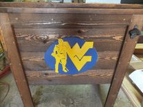 Large Rustic Wood Cooler, 90 Qt Capacity 2 small