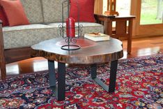 Round Live Edge Walnut And Epoxy Coffee Table 1 small