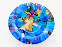 Hand Raked Fused Glass Baptismal Font - Blessings 3 small