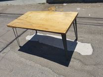 Live Edge Torrey Pine And Steel Dining Table 5 small