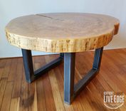 Round Coffee Table- Live Edge- Industrial- Tree Slice- Log- Rustic- Side Table- End- Maple 3 small