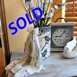 Blue Bird Songbirds Vintage Clay Vase With Wildflowers 1 small