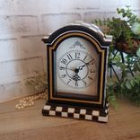 Courtly Mantle Clock Black And White Checked Clock Decor 4 small