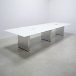 Rectangular Shape Custom Conference Table, Tempered Glass Top - Omaha Meeting Table 1 small