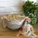 Pink And Green Shabby Chic Decor Rose Basket 6 small
