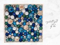 Custom Crystallized 2" Square Accent Tile Bath Kitchen Home Decor Bling European Crystals Bedazzled 4 small