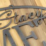 Personalized Hanging Oval Couple's First and Last Name Metal Plaque 2 small