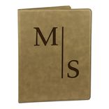 Custom Engraved Light Brown Leather Portfolio 3 small
