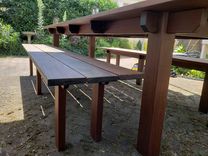 Outdoor Dining Table And Benches 3 small