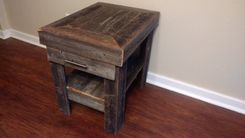 Rustic Fence Wood Night Stand End Table 1 small