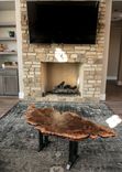 Black Cherry Burl Live Edge Dining Table, Dinette, Coffee Table Furniture Set 5 small