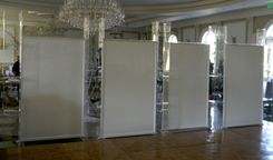 Full Acrylic Mechitza-Wall With Clear Pillars And White Divider Walls 2 small