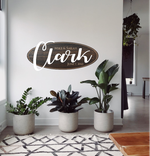Routed Personalized Wood Oval Family Name Sign 2 small