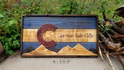 Personalized 18x32in Framed Colorado Flag 3 small