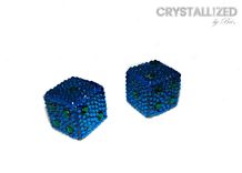 Crystallized Dice Pair Game Size Any Color Bling European Crystals Bedazzled 3 small